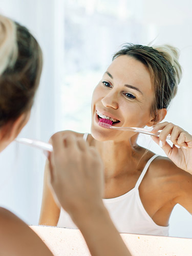 brushing and flossing